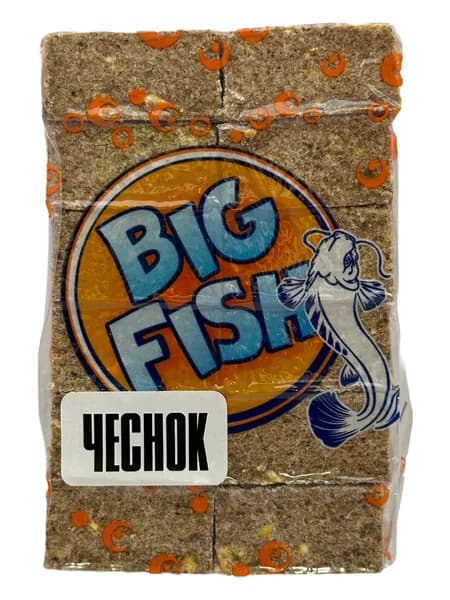 Жмых кукурузный, макуха Big Fish, аромат - чеснок, 12 кубиков