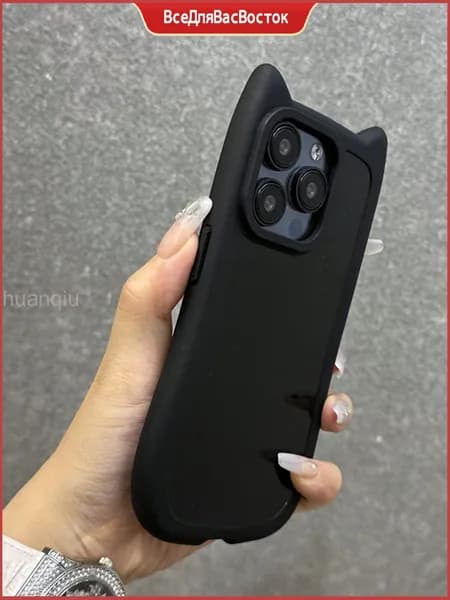 Чехол для iPhone 14 с кошачьими ушками Милый ударопрочный чехол Защитный PC чехол.