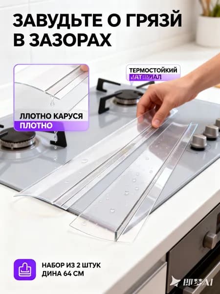 Защитный экран от брызг на плиту, 5.55 см, 2 шт