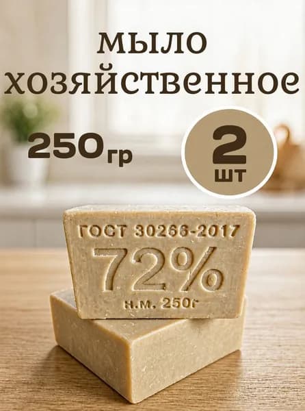 Мыло хозяйственное 72% 250гр 2шт.