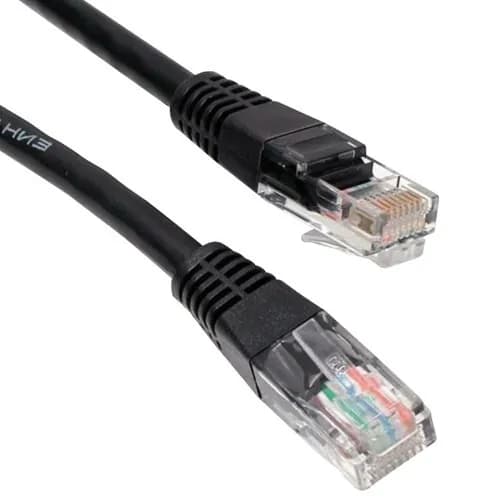 Кабель для интернет-соединения, патч-корд UTP CAT5e 1.5м Cablexpert PP12-1.5M/BK RJ-45 кабель - черный