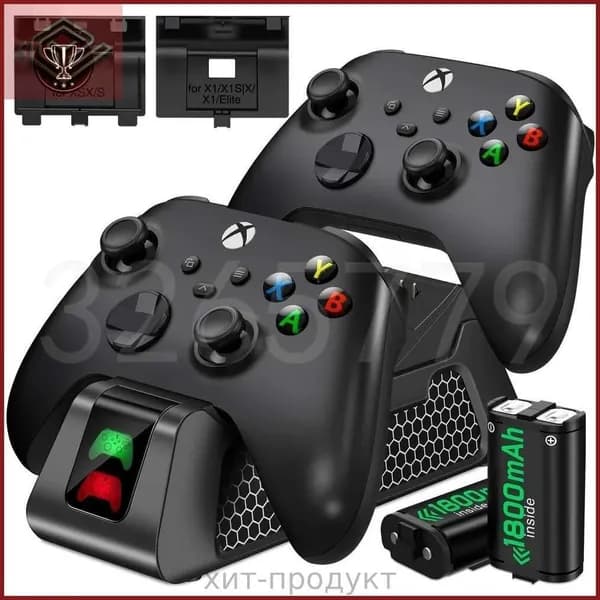 GM Зарядная станция Xbox Series S/X - Xbox One Dobe Charging Dock+2 шт АКБ 1800 mAh