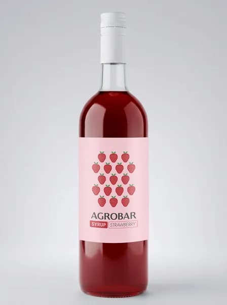 Сироп AGROBAR Клубника для коктейлей и лимонадов, 1 л