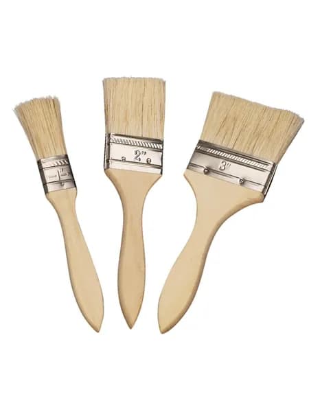 Кисть малярная,Paint and barbecue brush set, 3-piece set, wooden handle, 1/2/3 inch
