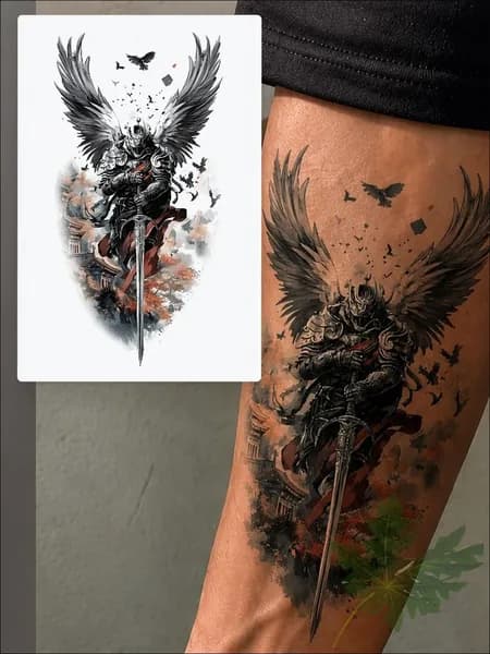 Tattoo'шки Временная тату "Огненный демон" 12*21см