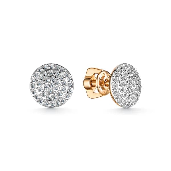 Золотые серьги DIAMANT-ONLINE с бриллиантом 585 пробы