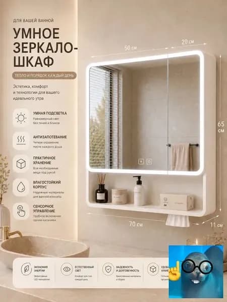 Тумба для ванной,, 70х10.5х66 см