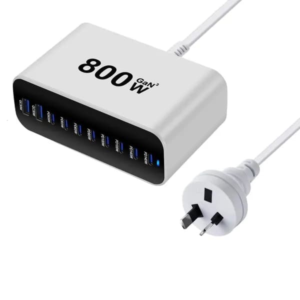 Зарядная станция с портом USB Type-C и корпусом из алюминиевого сплава, Белый - AU