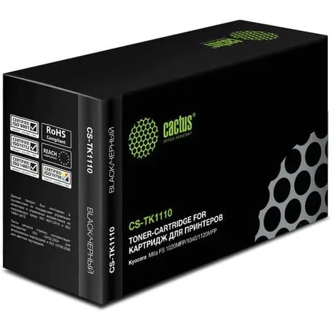 Тонер-картридж CACTUS CS-TK1110, KYOCERA FS-1040/1020/1120, 2500 стр., черный (CS-TK1110)