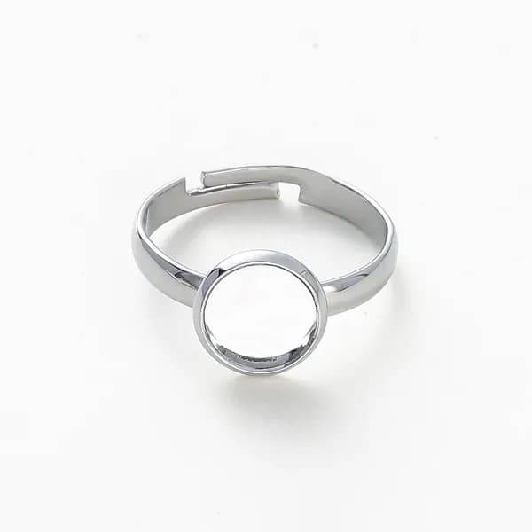 Фурнитура для бижутерии, основа для заготовки кольца кабошон 8mm , 2шт
