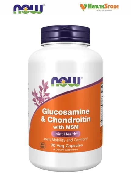 Препарат для суставов и связок NOW Glucosamine & Chondroitin with MSM 90 капсул Нау Глюкозамин с Хондроитином и мсм