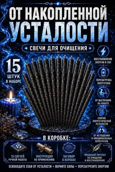 От накопленной усталости. Мощные заряженные свечи ритуалом. 10 штук