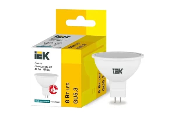Лампа LED ALFA MR16 софит 8Вт 230В 4000К GU5.3