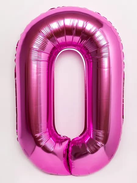 Воздушный шар Цифра 0, малиновый, 101 см