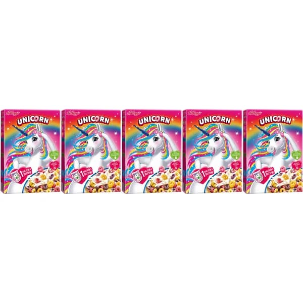 Сухой завтрак колечки Unicorn цельнозерновой с фруктами 195 г, набор: 5 штук