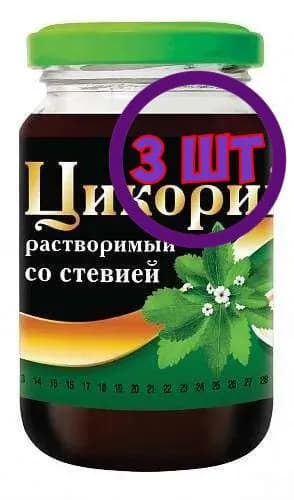 Цикорий "Русский цикорий" жидкий СТЕВИЯ, стекло, 200 г (комплект 3 шт.) 5900036