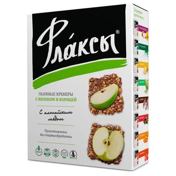 Флаксы Компас здоровья с яблоком и корицей с алтайским мёдом, 120г