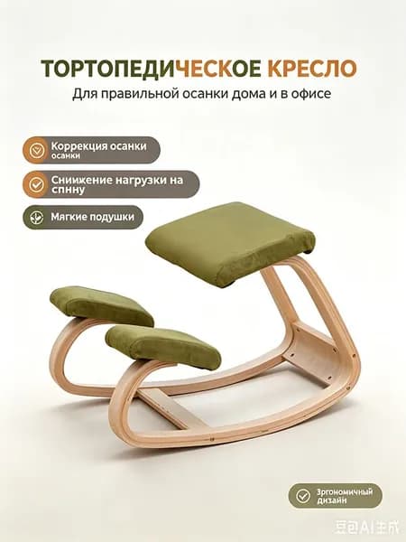 Ортопедический стул, Ткань, Цвет: Зелёный