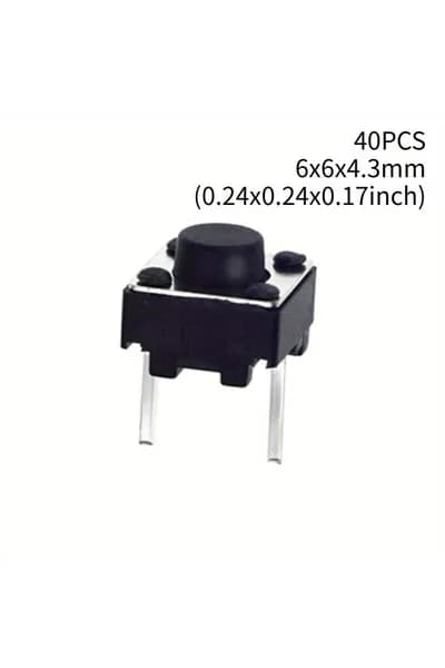 40PCS такт кнопочный переключатель 12V медный 2PIN DIP2 микро-переключатель 6X6X4.3MM TV Home Use Button