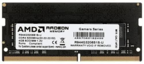 AMD Оперативная память DDR4, 3200 МГц, 1 x 4 ГБ (R944G3206S1S-U)