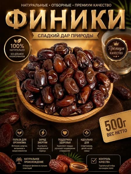 Финики с косточкой 500гр