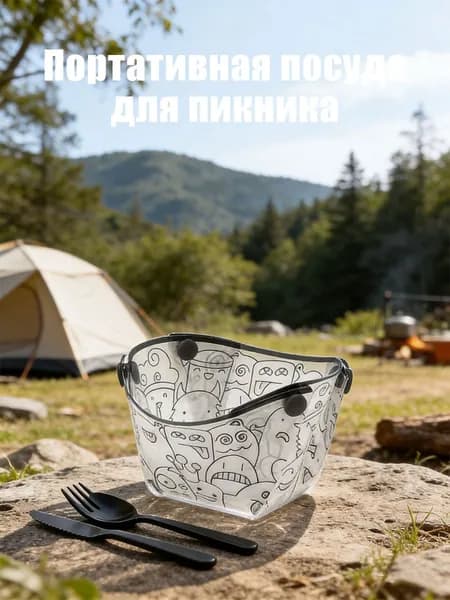 Посуда для кемпинга на открытом воздухе, портативная и водонепроницаемая