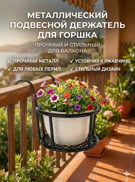 Кашпо 40 л, 18 см, 1 шт, цвет черный