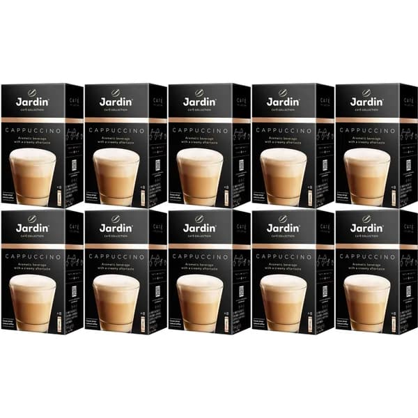 Кофейный напиток Jardin Cappuccino 3 в 1 растворимый 18 г х 8 шт, набор: 10 штук