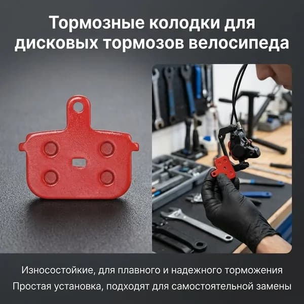 Тормозные колодки для горного велосипеда, полуметаллические, модель TP-11E