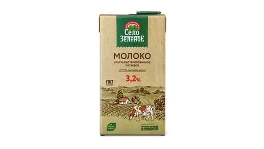 Молоко Село Зеленое питьевое ультрапастеризованное 3,2% 950 мл