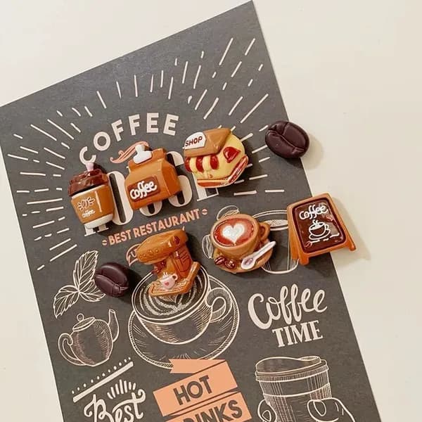 Coffee food play-набор магнитных украшений для холодильника
