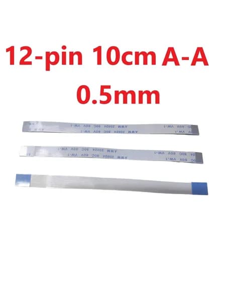 Шлейф FFC 12-pin Шаг 0.5mm Длина 10cm Прямой A-A AWM 20624 80C 60V VW-1