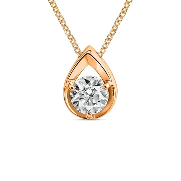 Подвеска на шею с фианитом из красного золота 375 пробы 585GOLD