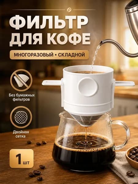 Цветущая Кожа Воронка для заваривания кофе "многоразовый фильтр для кофе в чашку", 1 шт