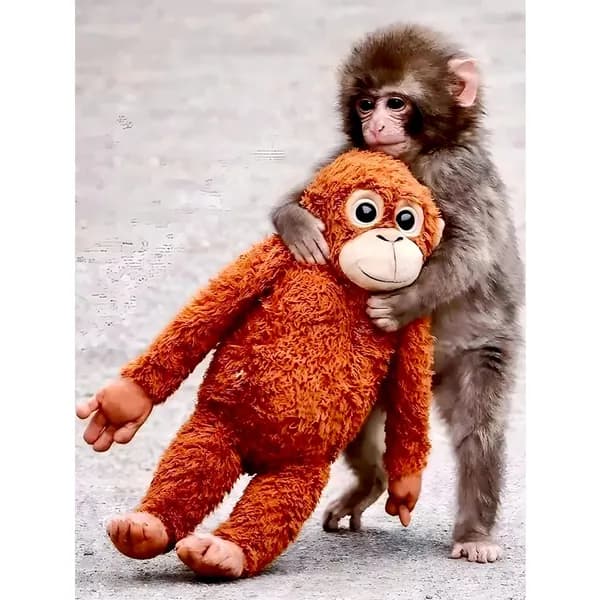 Диамантная вышивка Punch Monkey Маленькая обезьянка , 30 40 см, 5D, без рамки