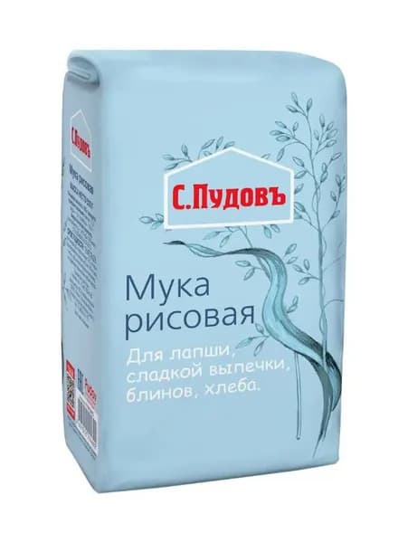 Мука Пудовъ рисовая, 500 г