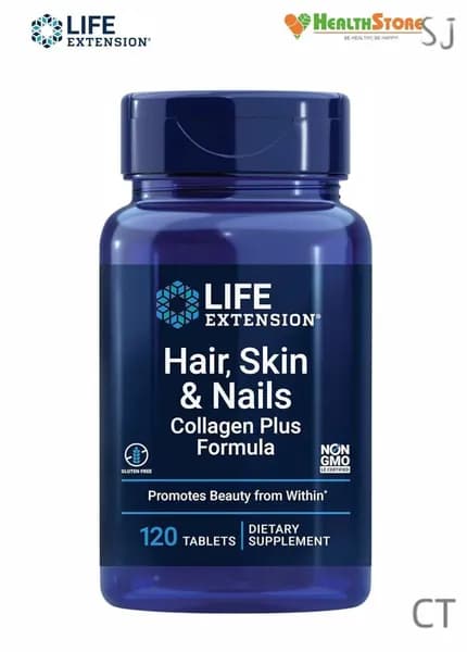 Life Extension Hair, Skin & Nails Collagen Plus Formula 120 таблеток Комплекс витаминов, минералов и экстрактов с коллагеном для кожи, в