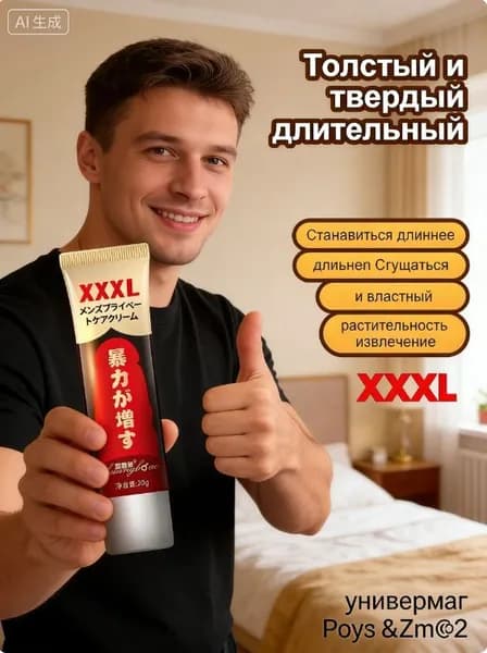 Крем-смазка для увеличения члена "XXXL", лубрикант, гель увеличитель,