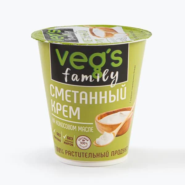 Крем кокосовый со вкусом сметаны 320 г, VEG`S Family