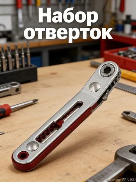 Храповая отвертка, двунаправленная реверсивная с плоским и крестообразным жалом, миниатюрный универсальный инструмент, 1 шт