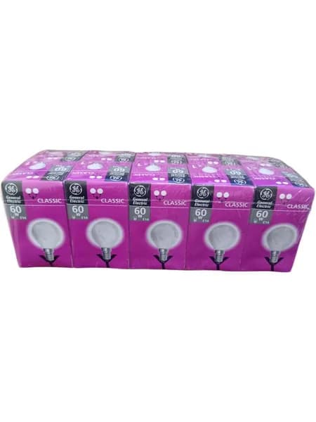 Лампа накаливания матовая шарик 60W E14 General Electric 10шт