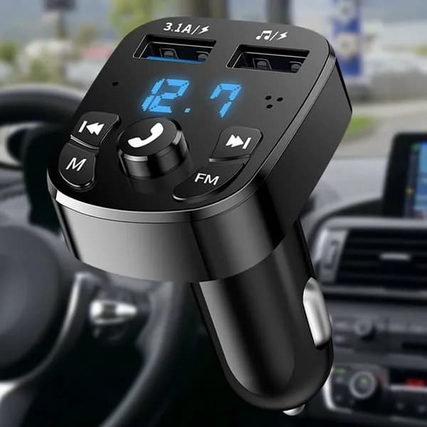 Автомобильный беспроводной FM-трансмиттер, проигрыватель MP3, 2 USB, автомобильное быстрое зарядное устройство