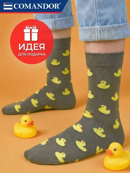 Носки Comandor мужские  , с рисунком Утки, 1 пара