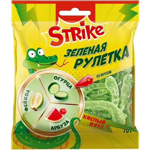 Strike Мармелад, зелёная рулетка, 70 г