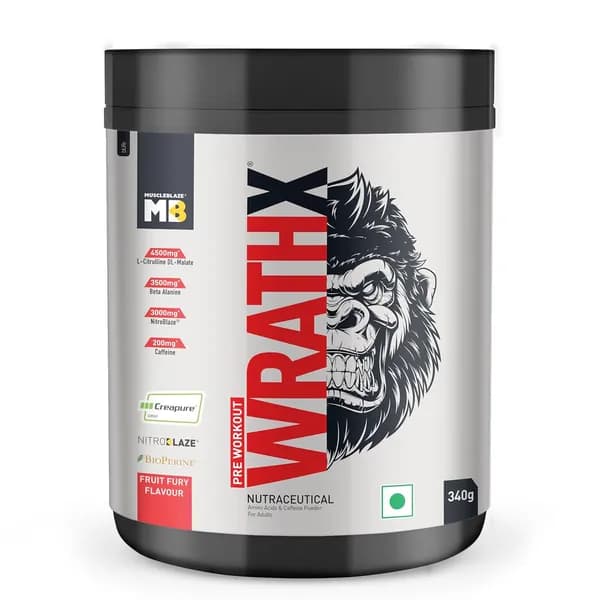 Muscleblaze препарат для тренировок порошок, фруктовая ярость 20 порций, 340 г с и