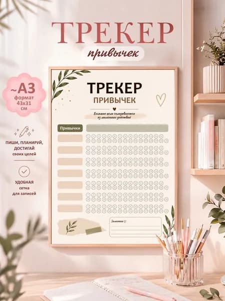 Трекер Привычек на стену А3