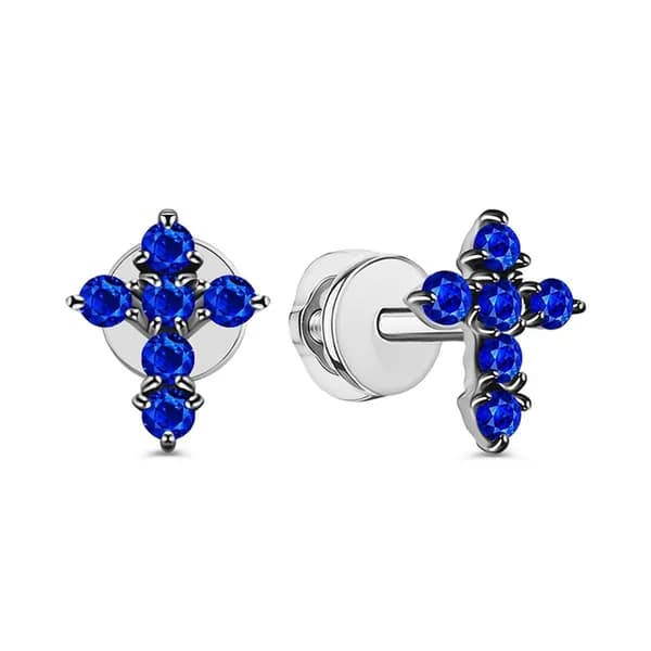 Серьги женские с фианитами серебро 925 пробы 585GOLD