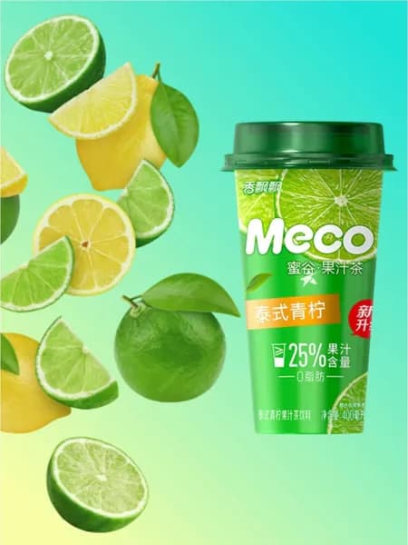 Meco Фруктовый чай со вкусом лимона и лайма, 400 мл, Китай 15 шт в уп.