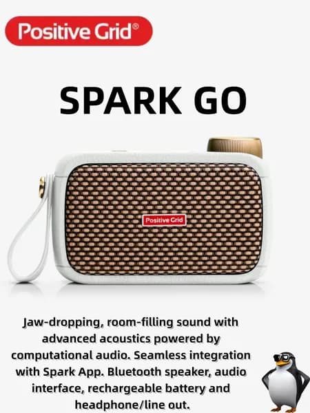 Positive Grid Spark GO портативный гитарный усилитель с AI, 50 000+ тонов и батареей до 8 часов