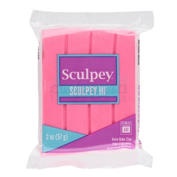 Полимерная глина Sculpey III 558 цвет розовый с блестками 57 гр.